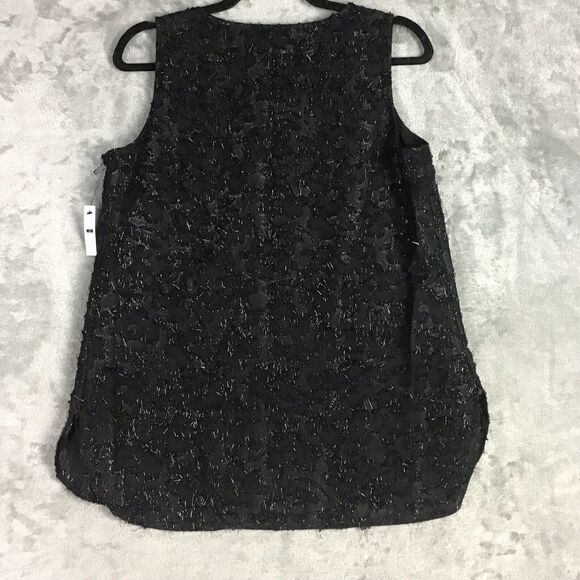 Halogen Women’s Small Black Eyelash Textured Sleeveless Blouse Top - Picture 14 of 15